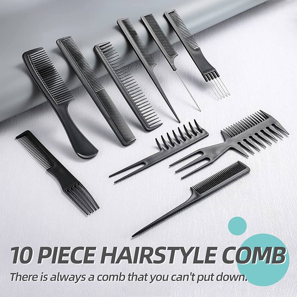 10 Pcs Hair Stylist Comb Set
