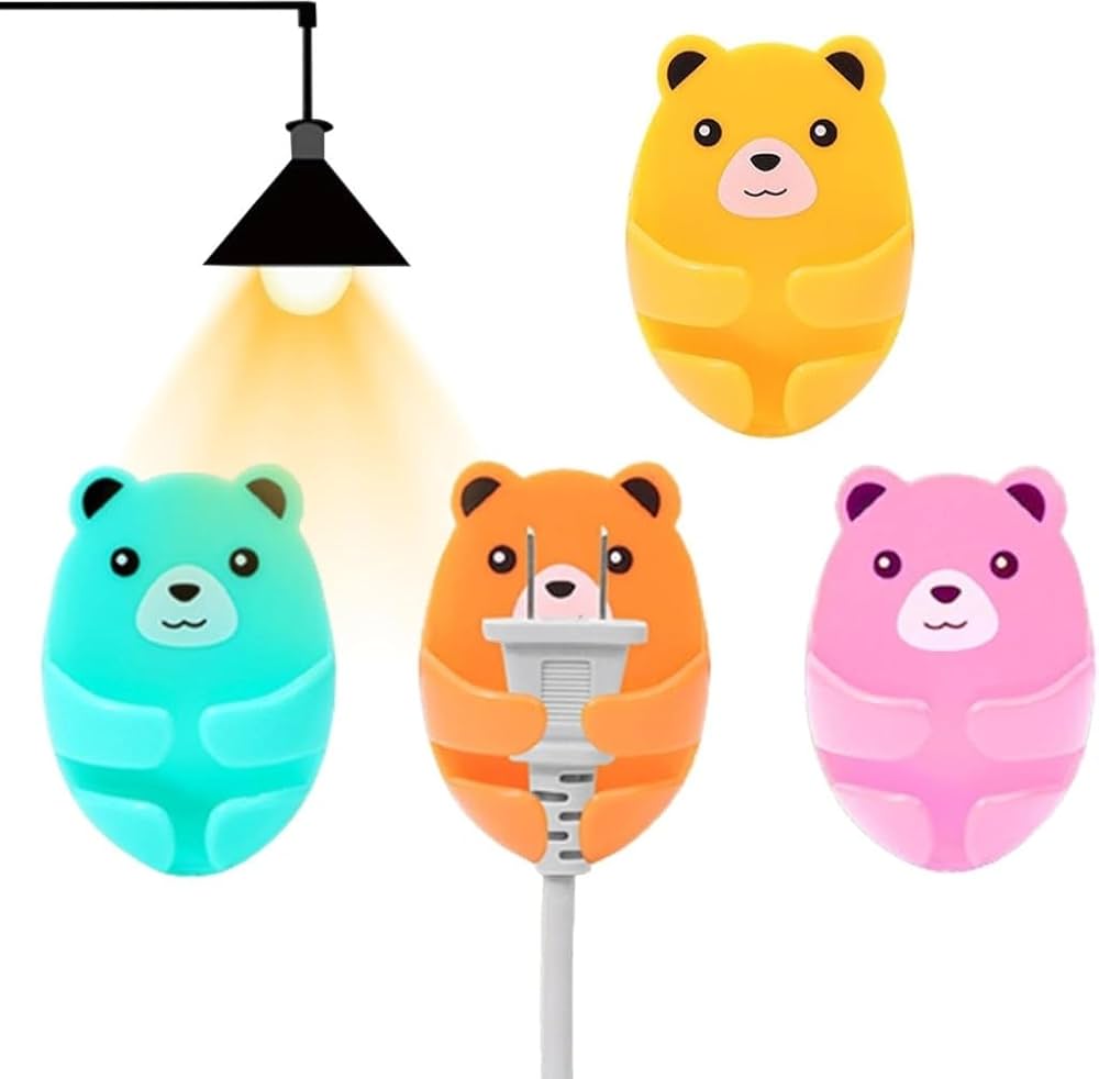 SET OF 4 BEAR SHAPED PLUG HOLDER