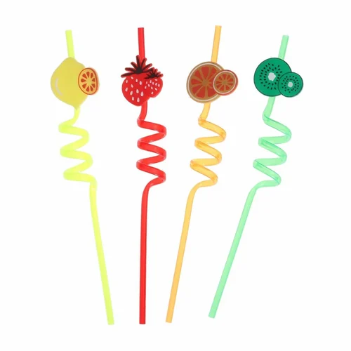 PLASTIC FRUIT STRAW SET