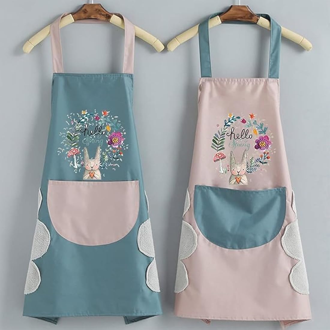CARTOON PRINT APRON WITH POCKET