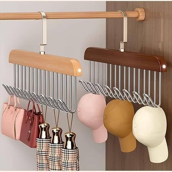 8 HOOK WOODEN HANGER