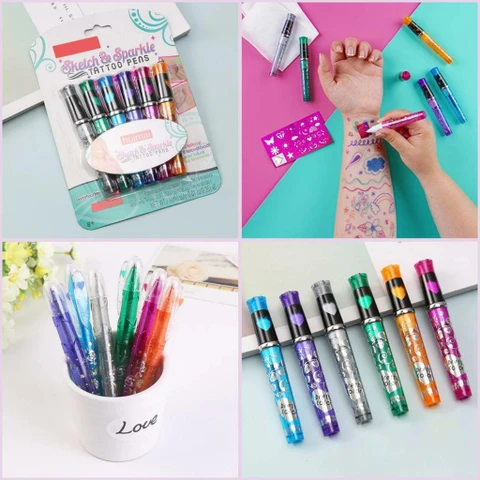 SPARKLE TATTOO PEN 6 PC SET