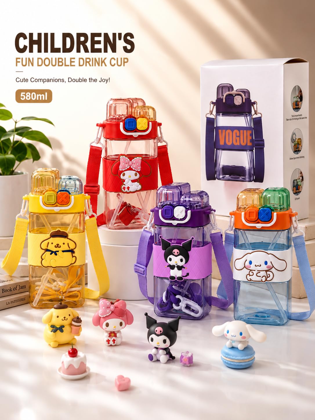 CUTE DUAL DRINKING BOTTLE 580 ML