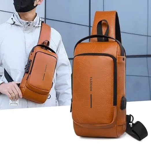 MEN'S SLING WATERPROOF BAG WITH LOCK