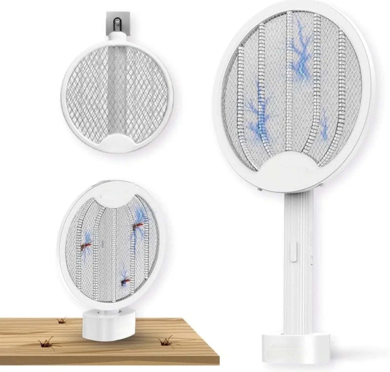 FOLDABLE MOSQUITO RACKET WITH STAND