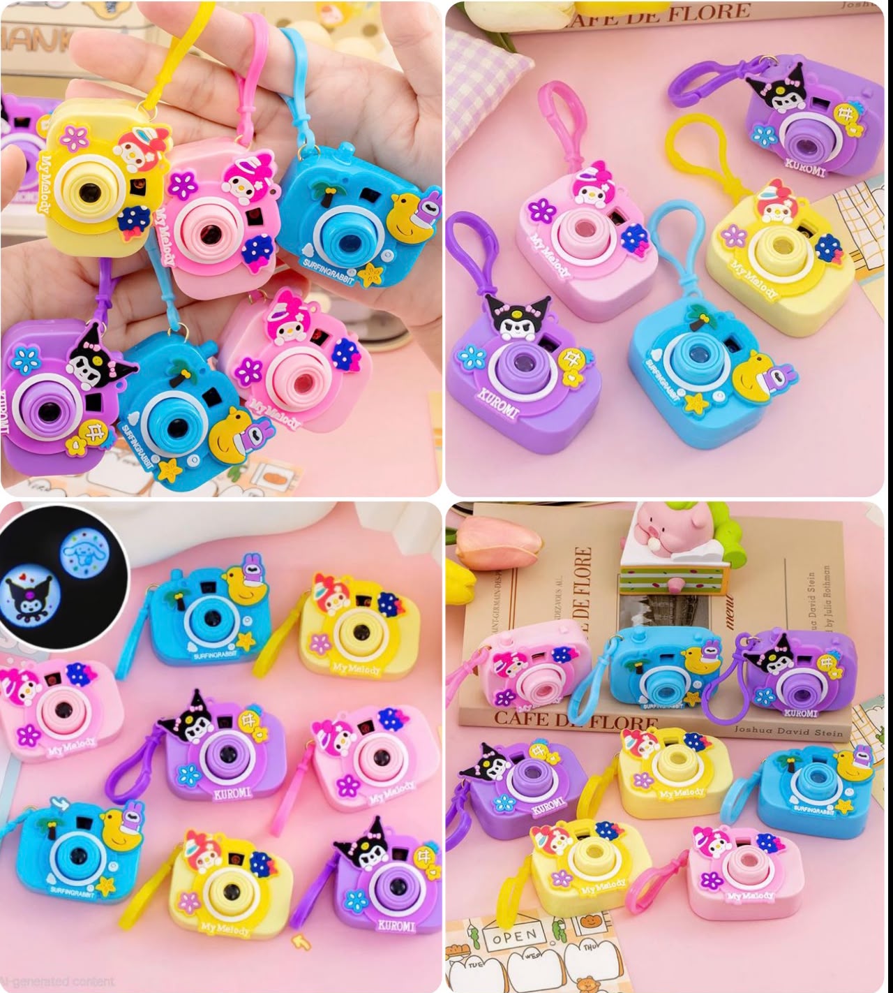 CAMERA WITH PROJECTOR KEYCHAIN (SET OF 2 )