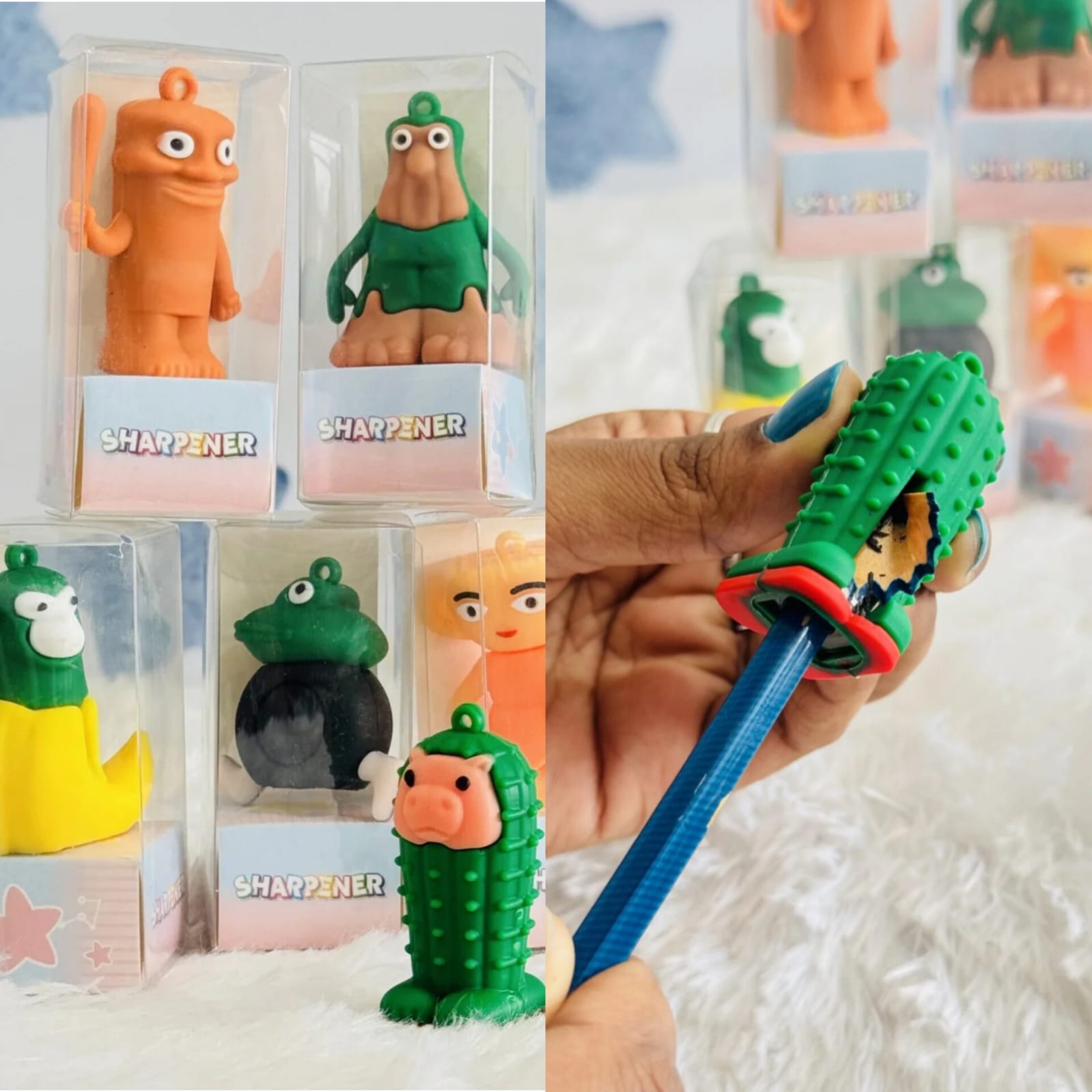 CARTOONISTIC PENCIL SHARPENER (SET OF 2 )