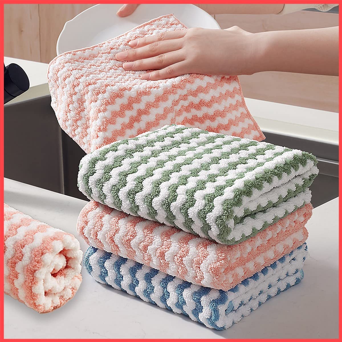 ABSORBENT DISHWASHING CLOTH (5 PC SET)