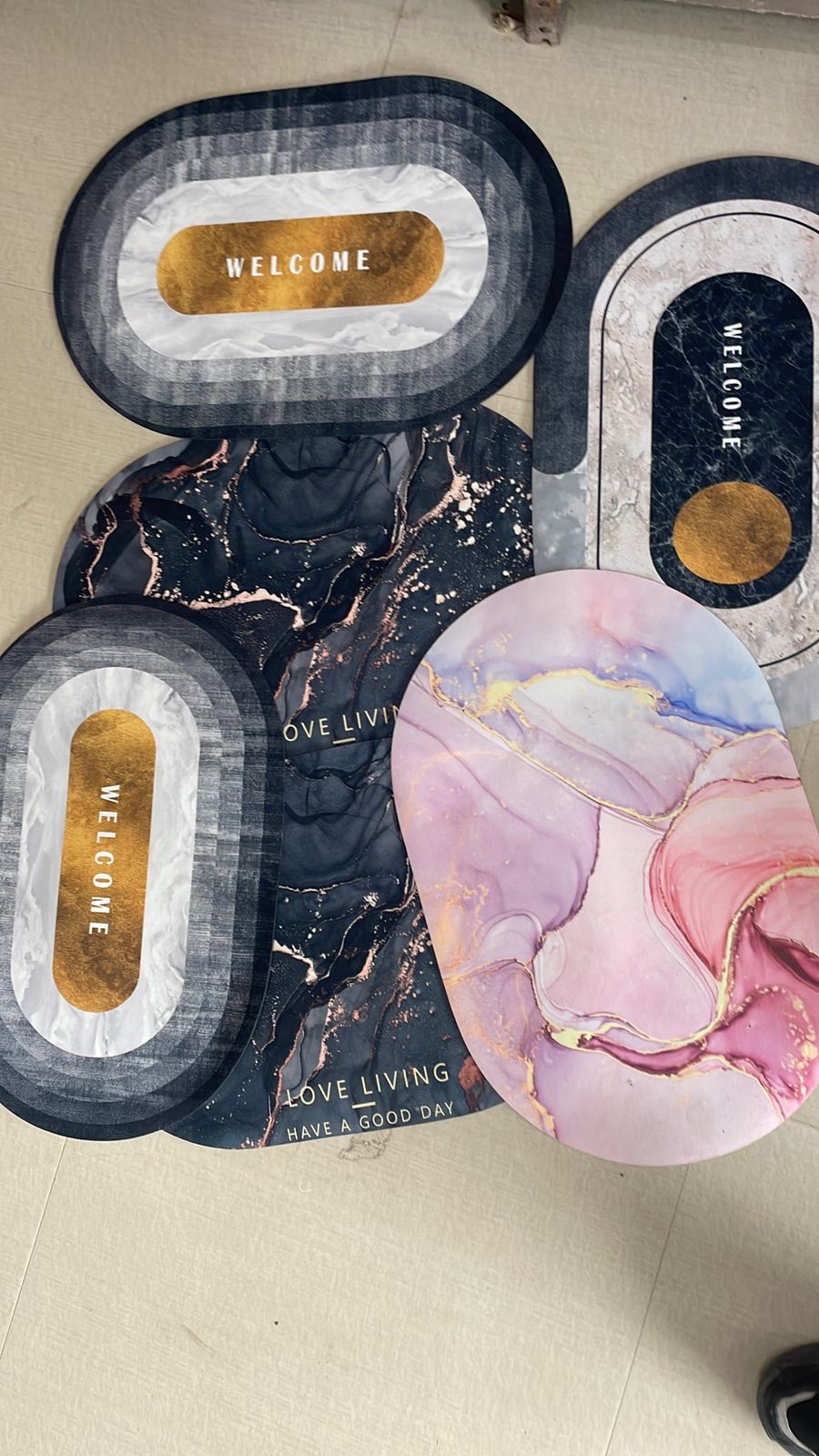 OVAL WATER ABSORBENT BATHROOM MAT