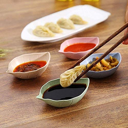 (PACK OF 10)LEAF SHAPE CHUTNEY PLATE