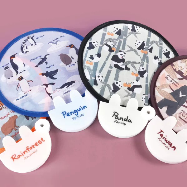 2 PC SET PRINTED FOLDABLE HAND FAN