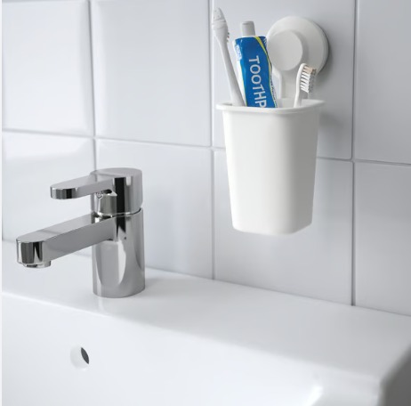 TOOTHBRUSH HOLDER WITH SUCTION CUP