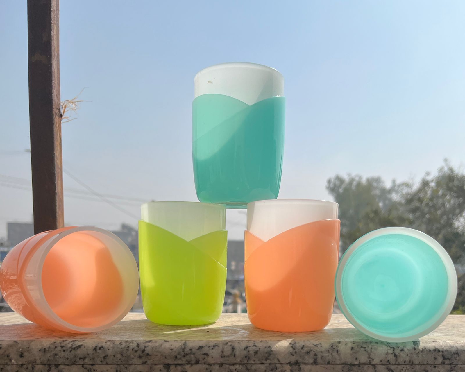 PLASTIC GLASS DUAL COLOUR