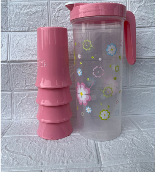 WATER JUG 2L WITH 4 GLASS.