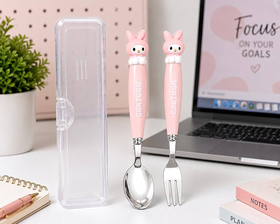 SPOON AND FORK SET WITH STORAGE CASE