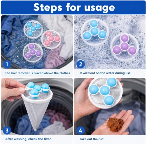 WASHING MACHINE HAIR REMOVER FILTER MESH BAG